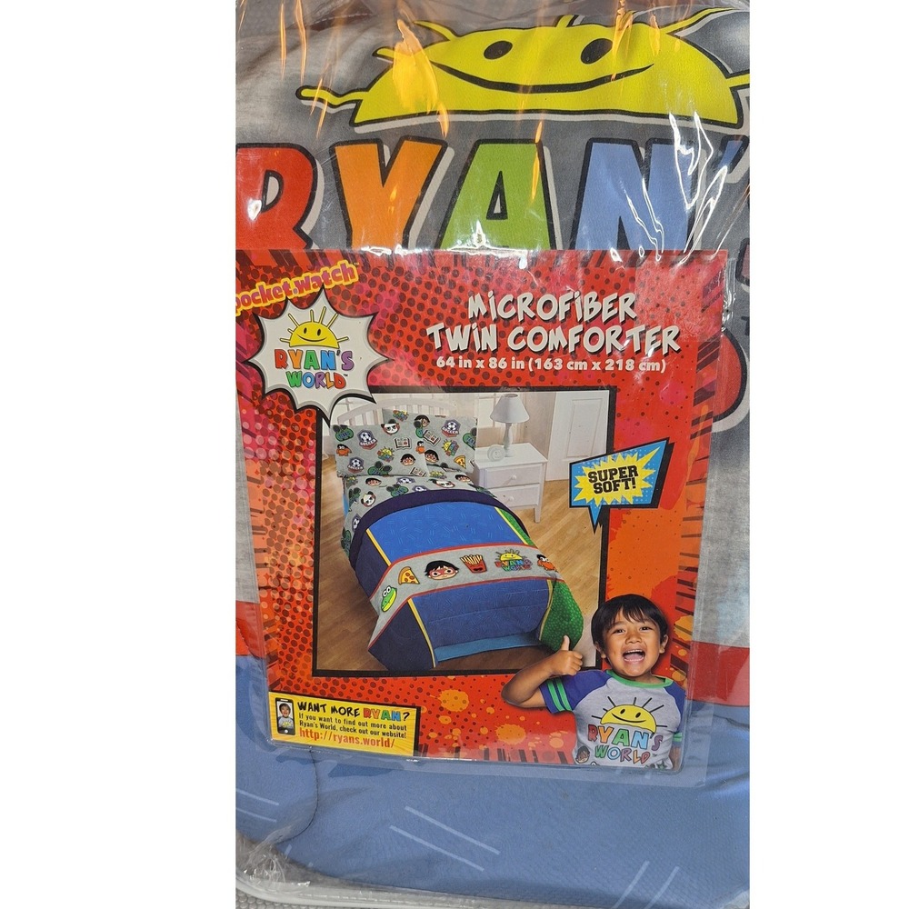 NEW Ryans World Micro Fiber Kids Super Soft‎ Comforter Twin Size 64" x 86"